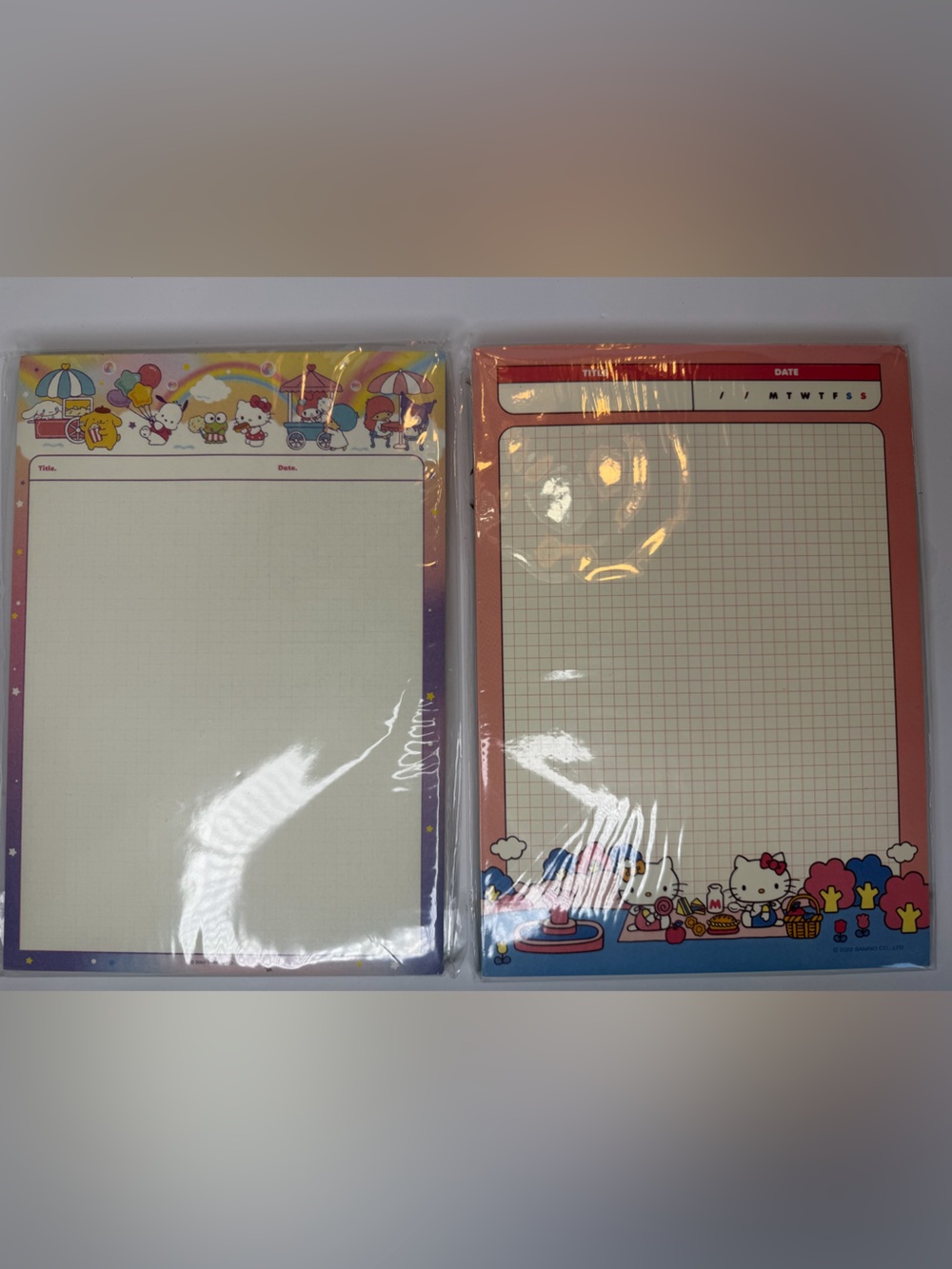 Sanrio Hello Kitty and Friends notepad set of two new grid paper for school
